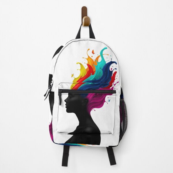 Item preview, Colorful Mind Awakening – Abstract Woman Silhouette with Flowing Paint designed and sold by R-B-Colors.