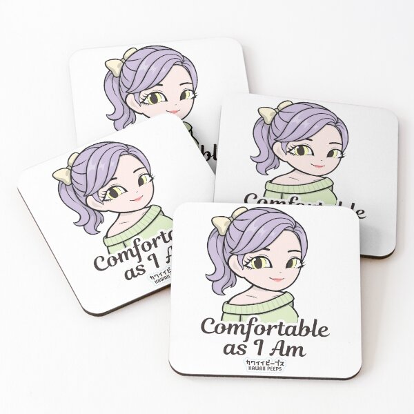 Item preview, Pastel Power Crew Comfortable as I Am – Pastel Kawaii Soft Girl Calm Self Acceptance Quote Design designed and sold by P-L-Sardines.