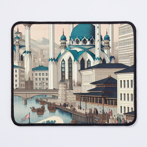 Item preview, Ukiyo‑e Kazan Russia – Kul Sharif Mosque & Kremlin Art Print designed and sold by Vandy Fullam.