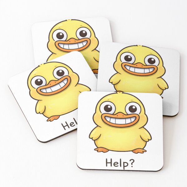 Item preview, Cute Duck Help Meme – Relatable Internet Humor Illustration designed and sold by TTStudio.