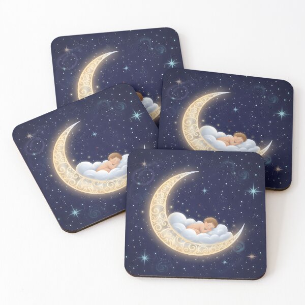 Item preview, Dreamy Crescent Moon Bedtime Scene – Whimsical Sleep Art designed and sold by Psycho-Crazy.