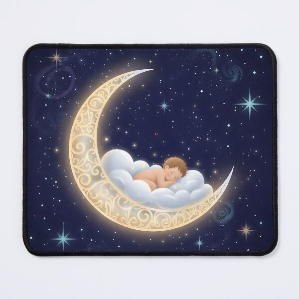 Item preview, Dreamy Crescent Moon Bedtime Scene – Whimsical Sleep Art designed and sold by Psycho-Crazy.