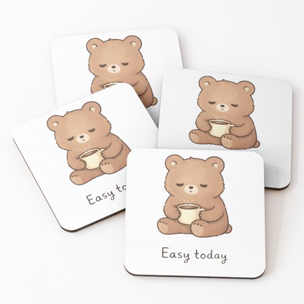 Item preview, Cute Sleepy Bear with Mug – Easy Today Sticker Design designed and sold by TTStudio.