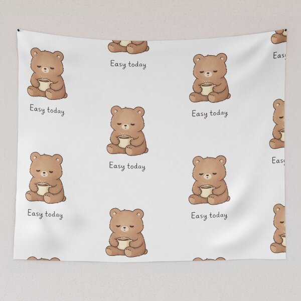Item preview, Cute Sleepy Bear with Mug – Easy Today Sticker Design designed and sold by TTStudio.