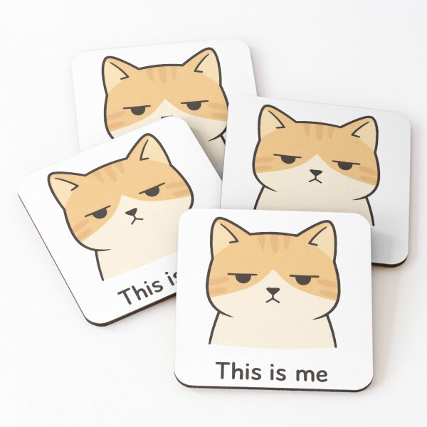 Item preview, Emotionless Cat Face – This Is Me Minimal Cat Meme Art designed and sold by TTStudio.