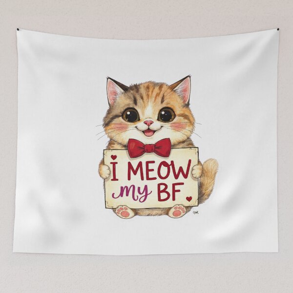 Item preview, Cute Cat Valentine Quote I Meow My BF designed and sold by PluffyPanda.