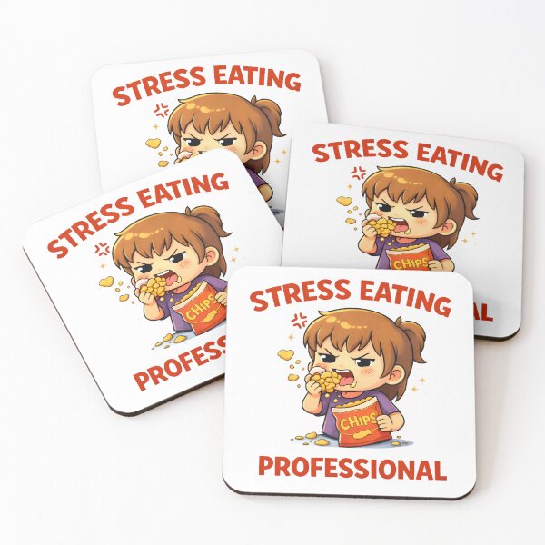 Item preview, Stress Eating Professional – Funny Chibi Snack Lover Design designed and sold by Snackwear Apparel.