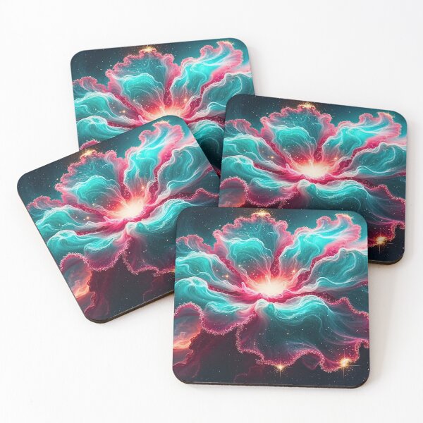 Item preview, Nebula Floral Burst | Red & Teal Cosmic Flower | The Ouroborean Semi-Galactic Botanical Garden designed and sold by TheOuroborean.