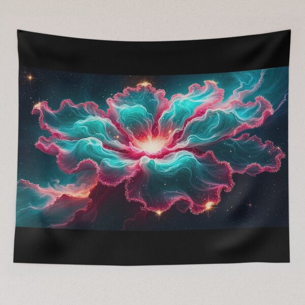 Item preview, Nebula Floral Burst | Red & Teal Cosmic Flower | The Ouroborean Semi-Galactic Botanical Garden designed and sold by TheOuroborean.