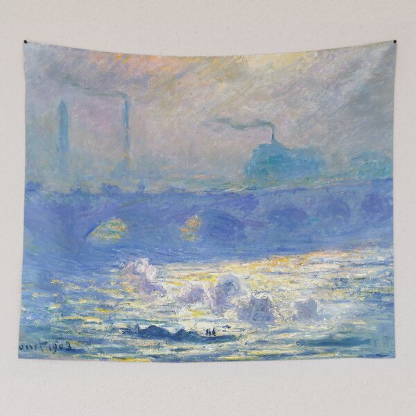 Item preview, Waterloo Bridge by Claude Monet: Atmospheric Impressionist Cityscape Poster designed and sold by artofuniverse.