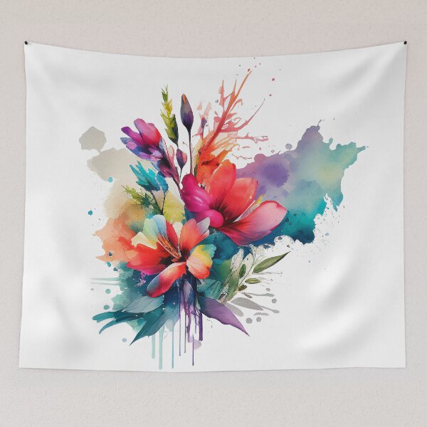 Item preview, Watercolor flowers in many colors designed and sold by clausbjoern.