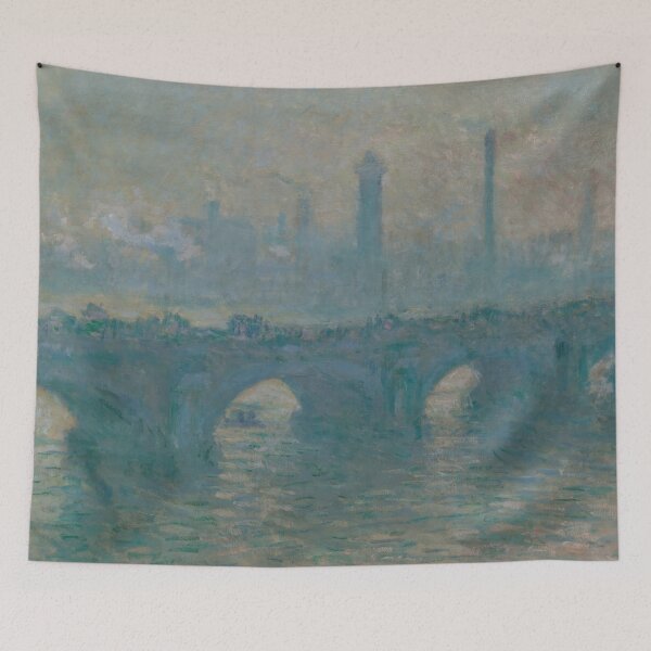 Item preview, Waterloo Bridge Gray Weather by Claude Monet: Dreamy Impressionist Cityscape Poster designed and sold by artofuniverse.