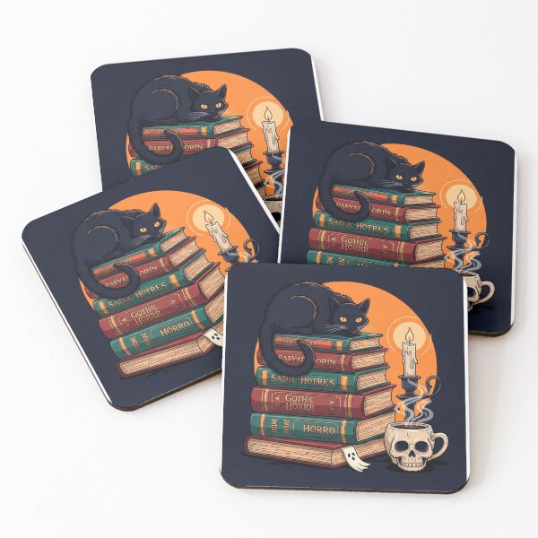 Item preview, Gothic Black Cat On Books Spooky Reader designed and sold by SholoStudio.