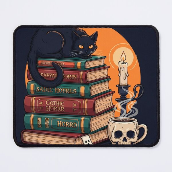 Item preview, Gothic Black Cat On Books Spooky Reader designed and sold by SholoStudio.