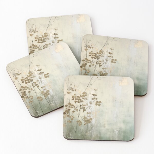 Item preview, Wabi sabi and japandi inspired faded sage green abstract herbs designed and sold by filigreedigital.