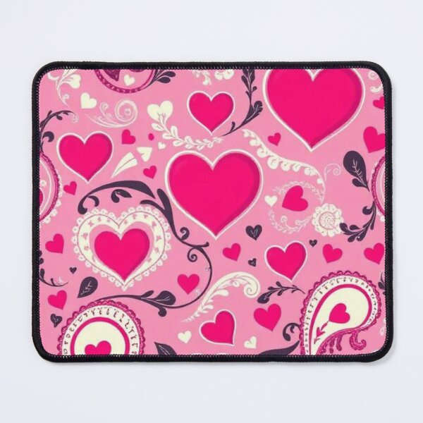 Item preview, Paisley Pattern Pink Lovehearts designed and sold by Emma-Roid.