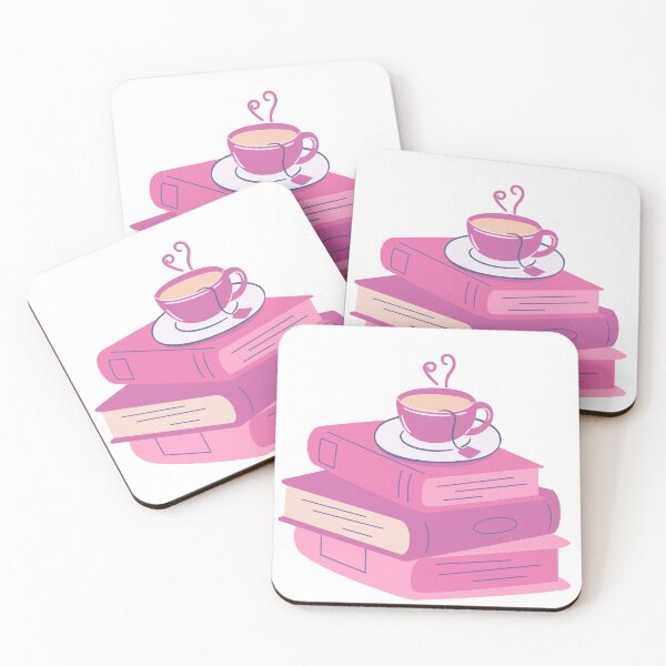 Item preview, Cup of Tea And Books Pink Aestethic designed and sold by Nyxander's Bookish Catalogue.