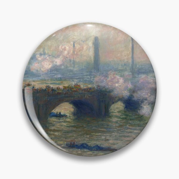 Item preview, Waterloo Bridge Gray Day by Claude Monet: Impressionist London River Scene designed and sold by artofuniverse.