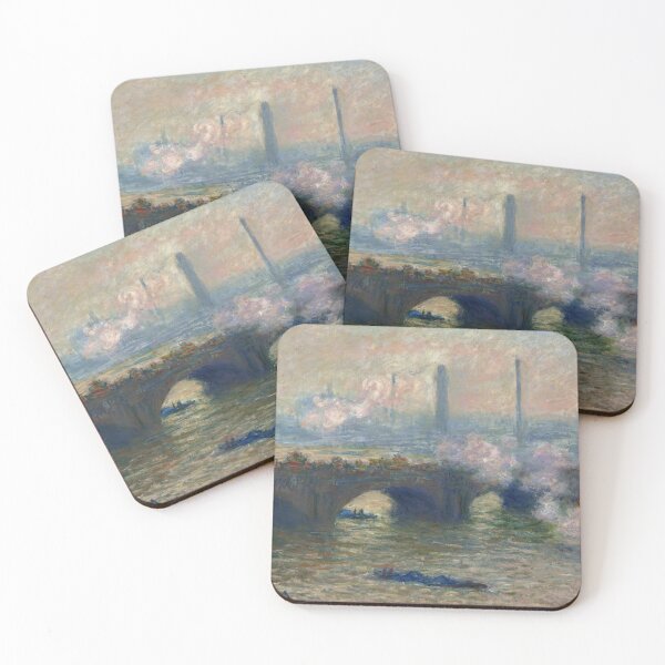 Item preview, Waterloo Bridge Gray Day by Claude Monet: Impressionist London River Scene designed and sold by artofuniverse.