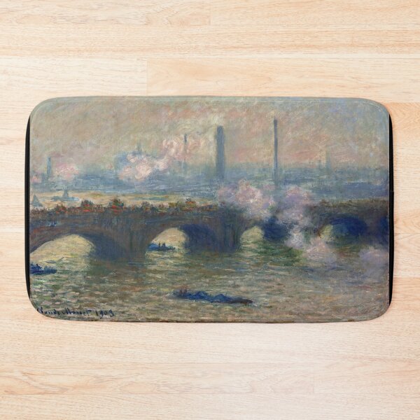 Item preview, Waterloo Bridge Gray Day by Claude Monet: Impressionist London River Scene designed and sold by artofuniverse.