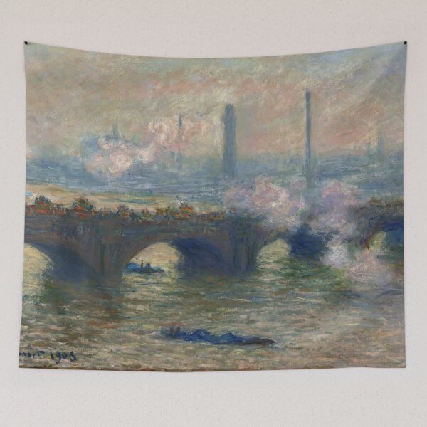 Item preview, Waterloo Bridge Gray Day by Claude Monet: Impressionist London River Scene designed and sold by artofuniverse.