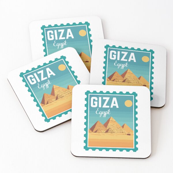 Item preview, Giza in Egypt, Vintage Travel Stamp Illustration designed and sold by MaateoDesign.