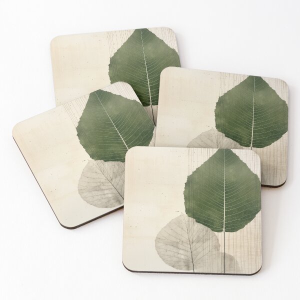 Item preview, Wabi sabi and japandi inspired abstract detailed leaves designed and sold by filigreedigital.