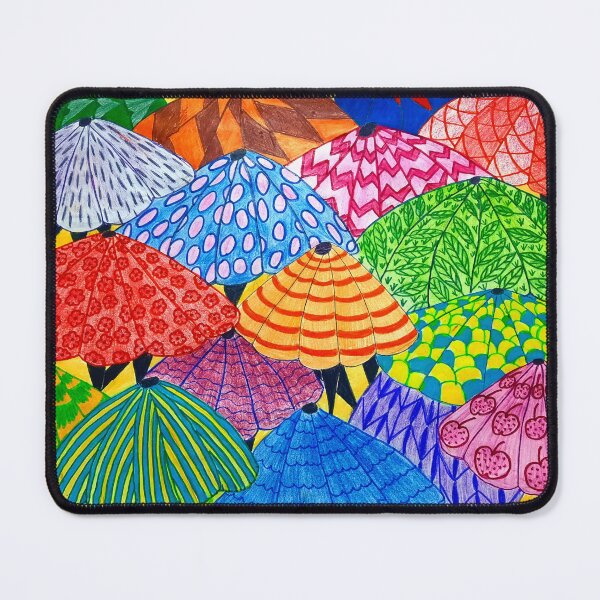Item preview, different colored umbrellas on the beach  designed and sold by Boshbosha.