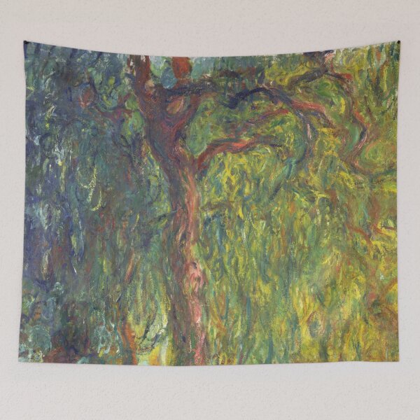 Item preview, Weeping Willow by Claude Monet: Lush Impressionist Garden Fine Art Print designed and sold by artofuniverse.
