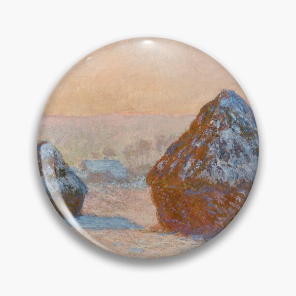 Item preview, Wheatstacks Snow Effect Morning by Claude Monet: Tranquil Winter Impressionist Poster designed and sold by artofuniverse.
