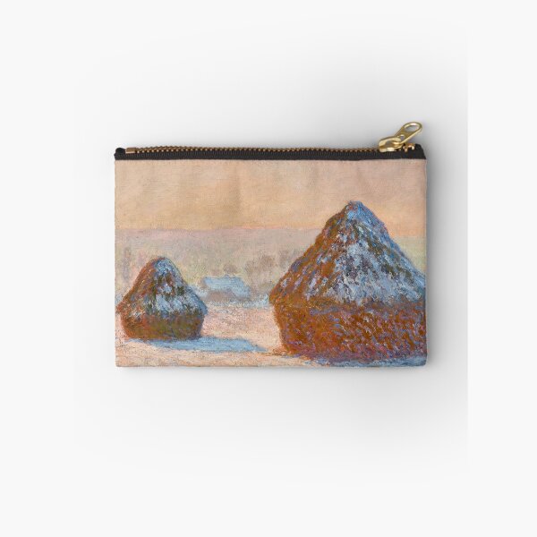Item preview, Wheatstacks Snow Effect Morning by Claude Monet: Tranquil Winter Impressionist Poster designed and sold by artofuniverse.