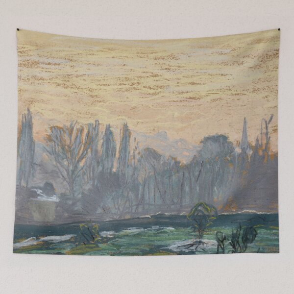 Item preview, Winter Landscape With Evening Sky by Claude Monet: Tranquil Impressionist Poster designed and sold by artofuniverse.