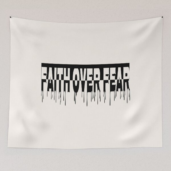Item preview, Faith Over Fear Minimal Christian Typography Bible Verse Design | black designed and sold by ZechJohnRB.