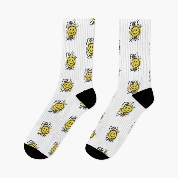 Item preview, Fake Smile Graffiti Face — Edgy Yellow Smiley Streetwear with Crown designed and sold by HBDStudio.