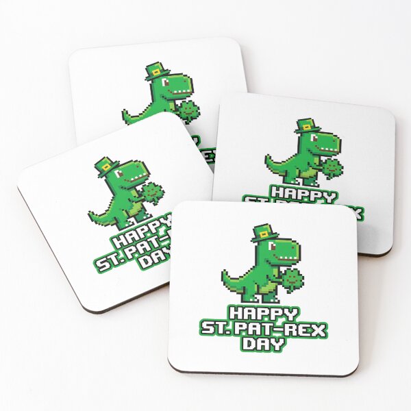 Item preview, Happy St Pat-Rex Day Pixel Art Dinosaur Graphic for Gamers designed and sold by chattsuede.