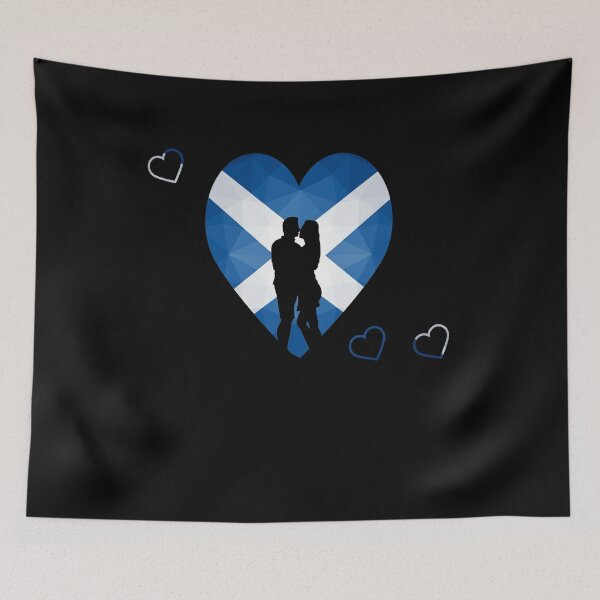 Item preview, Love Scotland – Saltire Heart with Couple Silhouette Design designed and sold by Loom on the Loch.
