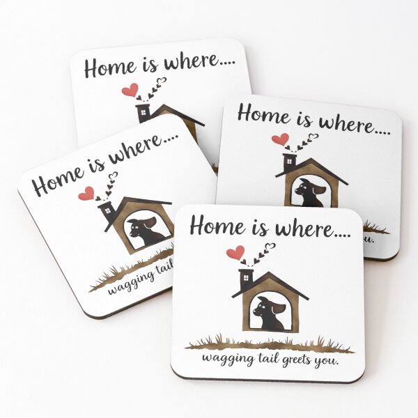 Item preview, Home Is Where a Wagging Tail Greets You – Dog Lover Quote Art designed and sold by Sparkofart07.