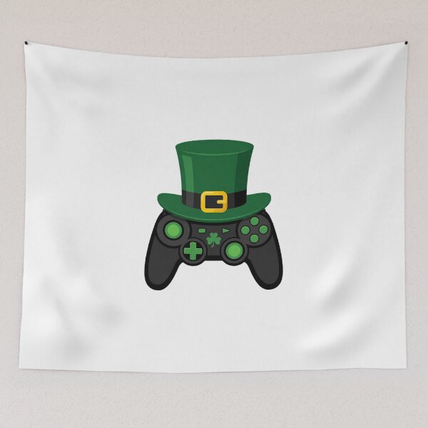 Item preview, Saint Patrick's Day Gaming Shamrock Controller Mascot for Gamers designed and sold by chattsuede.