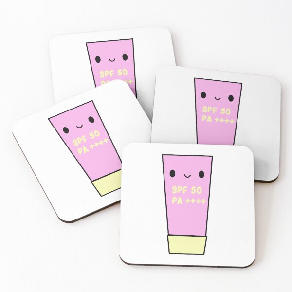 Item preview, Kawaii Pink and Yellow Sunscreen Cute Summer Skincare Illustration designed and sold by mariekawaii.
