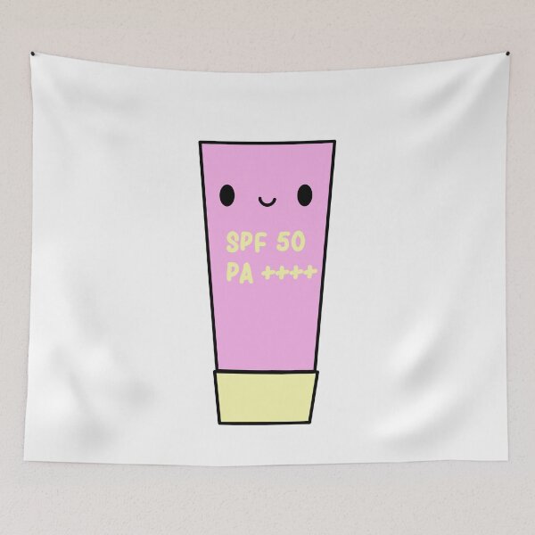 Item preview, Kawaii Pink and Yellow Sunscreen Cute Summer Skincare Illustration designed and sold by mariekawaii.