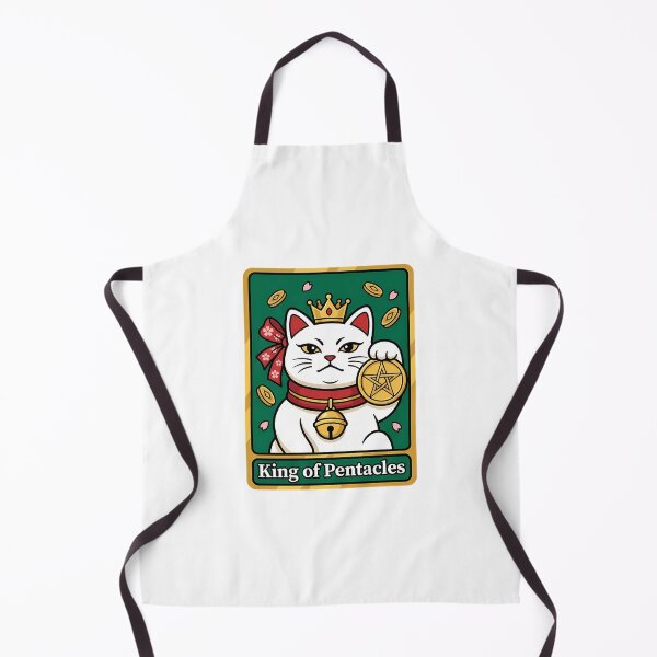 Item preview, Kawaii King of Pentacles Lucky Cat Mascot for Tarot Readers designed and sold by chattsuede.