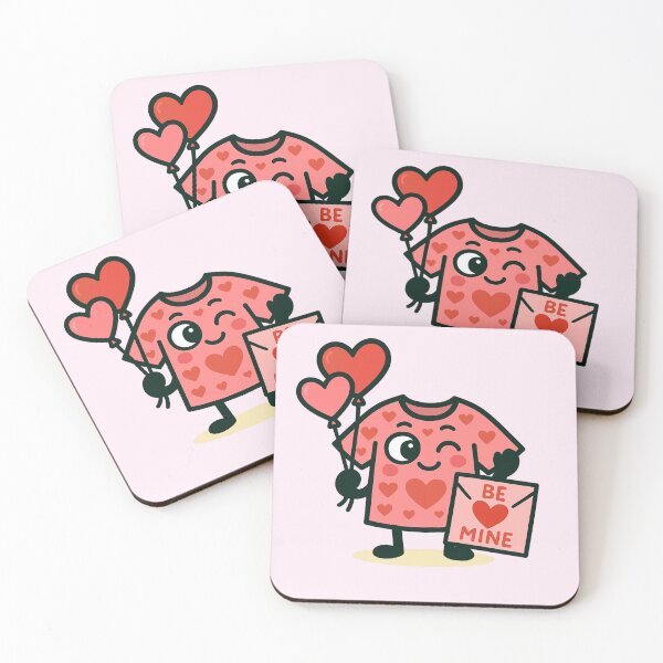 Item preview, Be Mine Balloons Tee – Valentine Character with Letter designed and sold by DariaCraft.