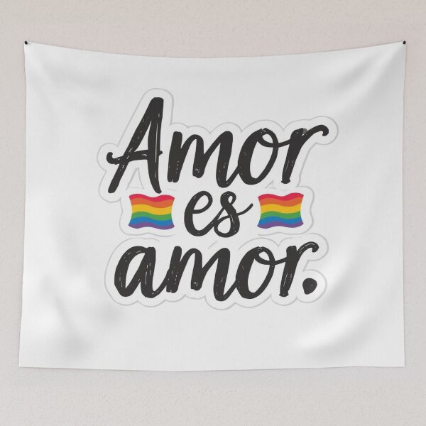 Item preview, Amor Es Amor Rainbow Pride Love is Love Quote designed and sold by EchoPrint Co..