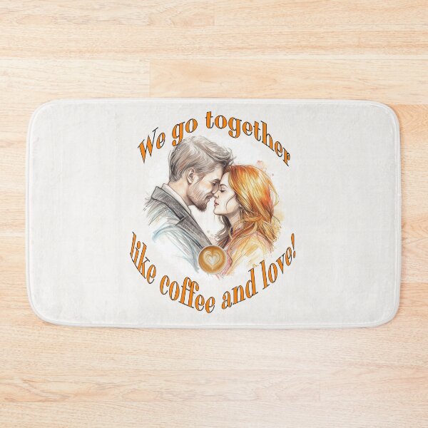 Item preview, We Go Together Like Coffee and Love - Romantic Couple Illustration designed and sold by TestudoDesign.