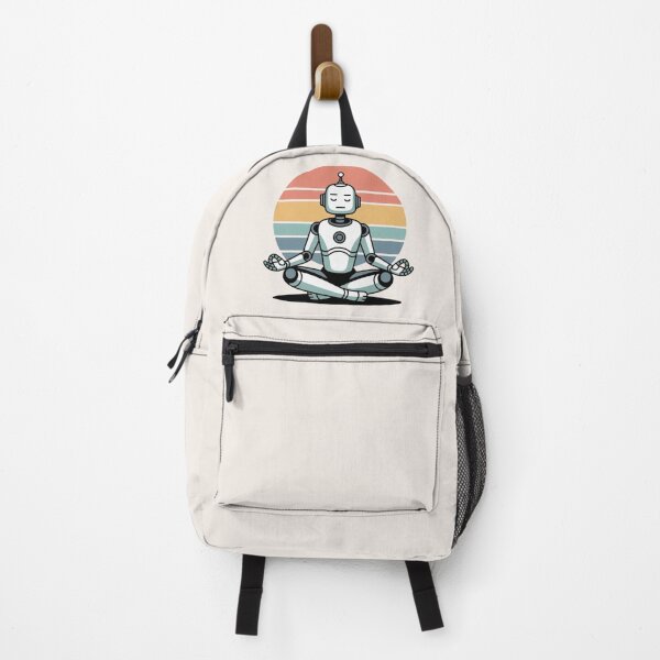 Item preview, Yoga Robot Meditation Retro Sunset designed and sold by VibrArtco.