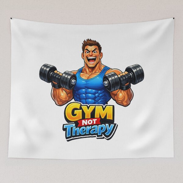 Item preview, Gym Not Therapy Workout Motivation designed and sold by HappyPatchEG.