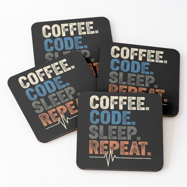 Item preview, Retro Distressed Coffee Code Sleep Repeat Programmer designed and sold by Hohohaxi.