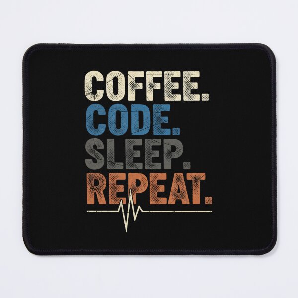 Item preview, Retro Distressed Coffee Code Sleep Repeat Programmer designed and sold by Hohohaxi.