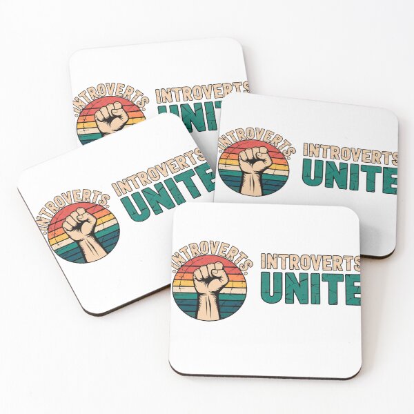 Item preview, FUNNY QUOTES Introverts Unite – Vintage Fist Retro Introvert Statement Design designed and sold by C3J7.