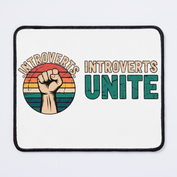 Item preview, FUNNY QUOTES Introverts Unite – Vintage Fist Retro Introvert Statement Design designed and sold by C3J7.